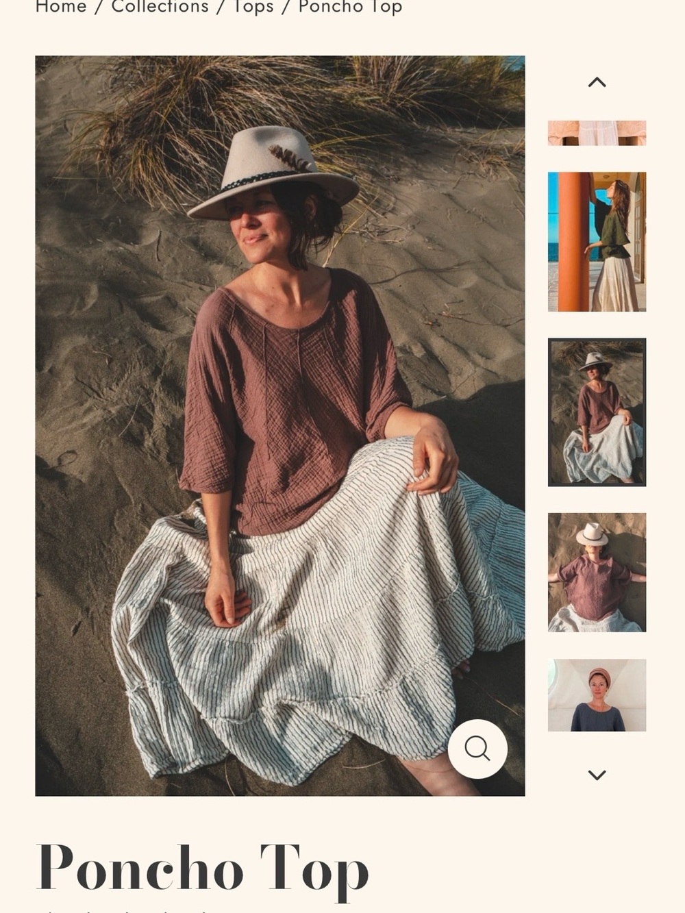 NWOT Cotton Flower Clothing Poncho Top in Desert Rose ONE SIZE